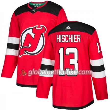 New Jersey Devils Hockeydrakt Nico Hischier 13 2017-2018 Rød Adidas Authentic - Herre